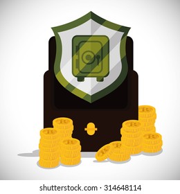 Security System concept with warning icons design, vector illustration 10 eps graphic.