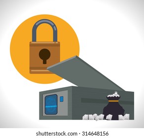 Security System concept with warning icons design, vector illustration 10 eps graphic.