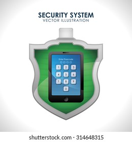 Security System concept with warning icons design, vector illustration 10 eps graphic.