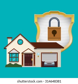 Security System concept with warning icons design, vector illustration 10 eps graphic.