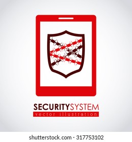 Security system concept with warning icons design, vector illustration eps 10