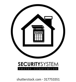Security system concept with warning icons design, vector illustration eps 10