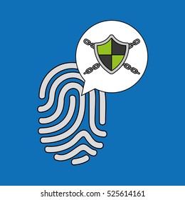 security system data fingerprint vector illustration eps 10