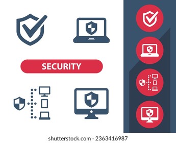 Security, Security System, Data Security Icons. Antivirus, computer, network. Professional, pixel perfect vector icon