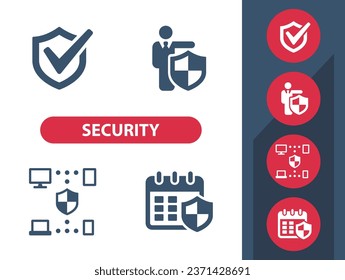 Security, Security System, Data Security Icons. Shield, Antivirus Vector Icon