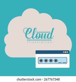 Security system design over blue background, vector illustration