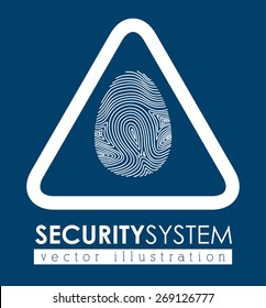 Security system design over blue background, vector illustration
