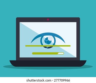Security system design over blue background, vector illustration.