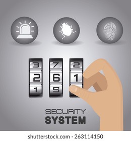 Security system design over gray background, vector illustration.