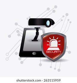 Security system design over white background, vector illustration.
