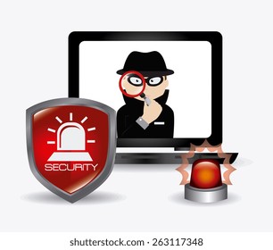 Security system design over white background, vector illustration.