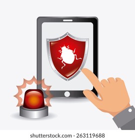 Security system design over white background, vector illustration.
