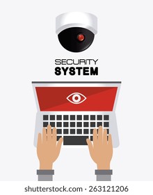 Security system design over white background, vector illustration.
