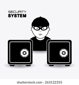 Security system design over white background, vector illustration.
