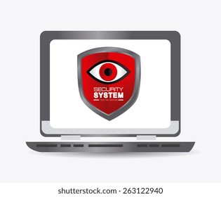 Security system design over white background, vector illustration.