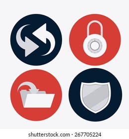 Security system design over white background, vector illustration