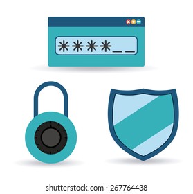Security system design over white background, vector illustration