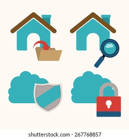 Security system design over white background, vector illustration