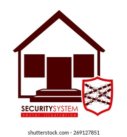Security system design over white background, vector illustration