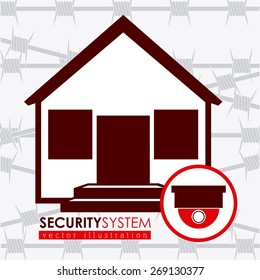 Security system design over white background, vector illustration