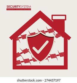 Security system design over white background, vector illustration