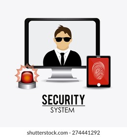 Security system design over white background, vector illustration.