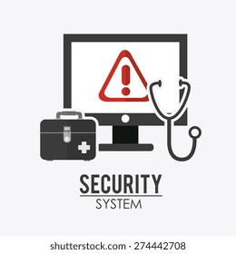 Security system design over white background, vector illustration.