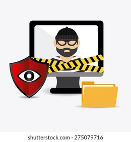 Security system design over white background, vector illustration.