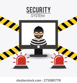 Security system design over white background, vector illustration.