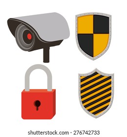 Security system design over white background, vector illustration