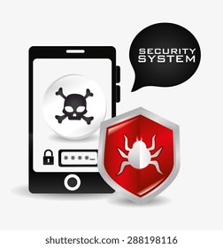Security system design over white background, vector illustration.