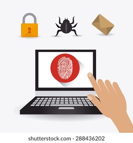 Security system design over white background, vector illustration.