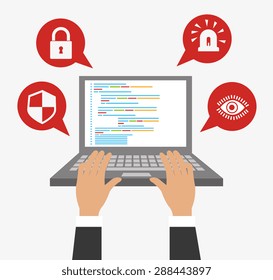 Security system design over white background, vector illustration.