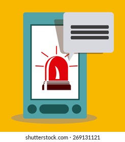Security system design over yellow background, vector illustration