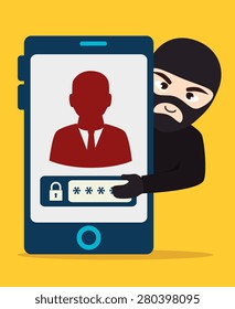 Security system design over yellow background, vector illustration.