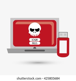 Security system design. protection icon.  isolated illustration