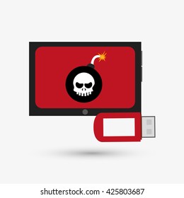 Security system design. protection icon.  isolated illustration