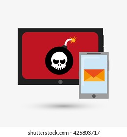Security system design. protection icon.  isolated illustration