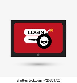 Security system design. protection icon.  isolated illustration