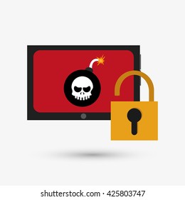 Security system design. protection icon.  isolated illustration