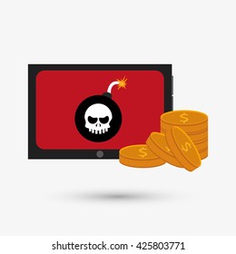 Security system design. protection icon.  isolated illustration