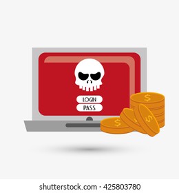 Security system design. protection icon.  isolated illustration