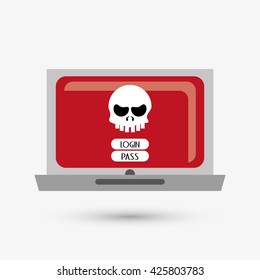 Security system design. protection icon.  isolated illustration