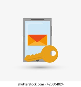 Security system design. protection icon.  isolated illustration
