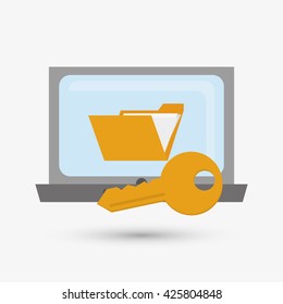 Security system design. protection icon.  isolated illustration