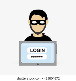 Security system design. protection icon.  isolated illustration