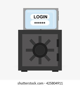 Security system design. protection icon.  isolated illustration