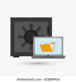 Security system design. protection icon.  isolated illustration