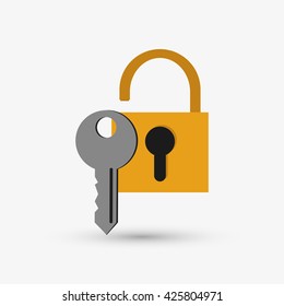 Security system design. protection icon.  isolated illustration