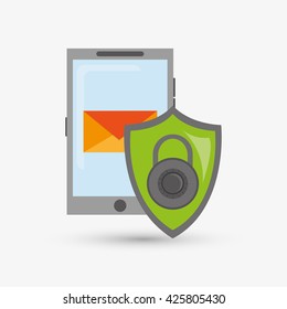 Security system design. protection icon.  isolated illustration
